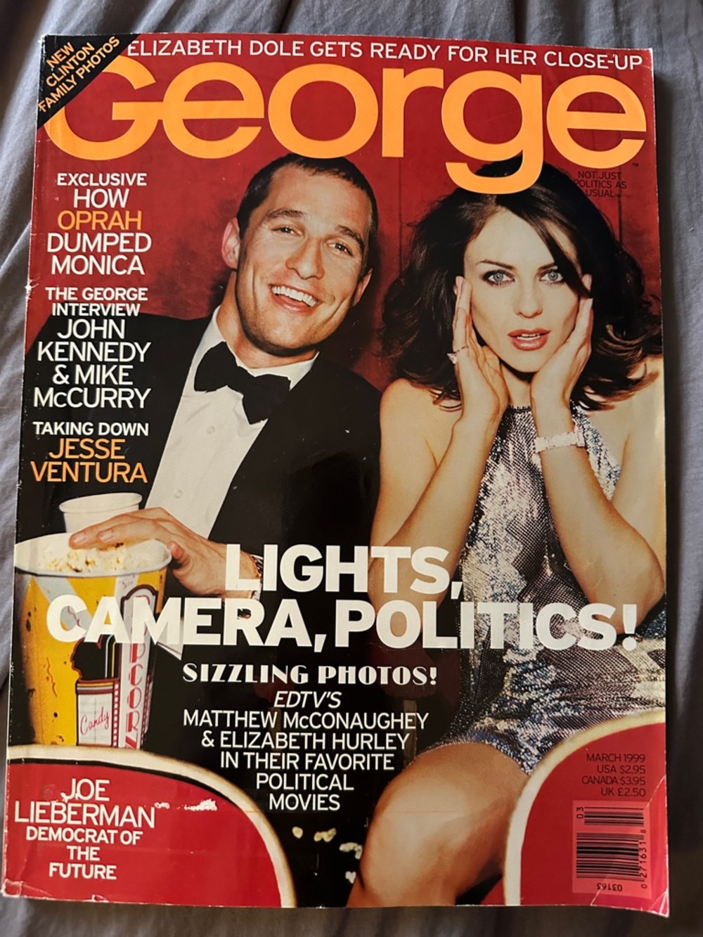 George Magazine JFK Jr. Elizabeth Hurley Carolyn Bessette